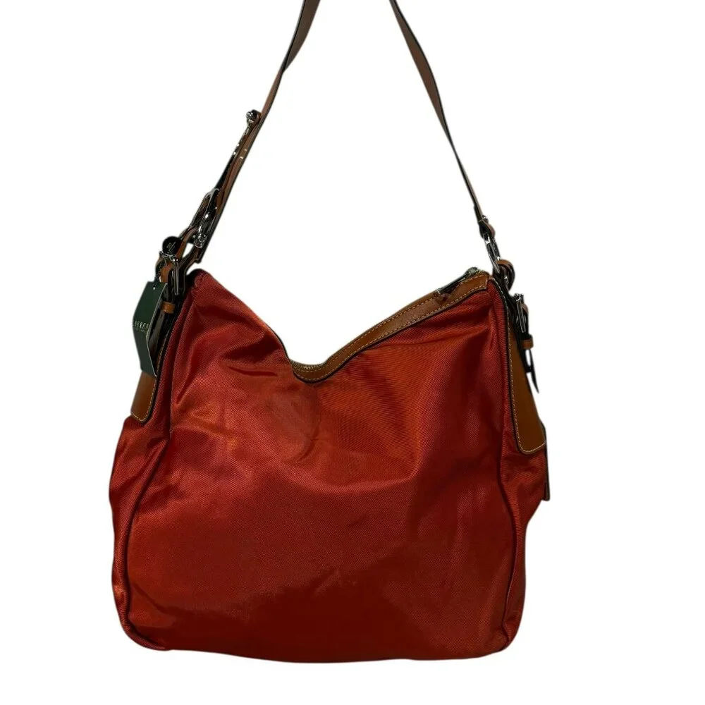 NWT Ralph Lauren Farringdon Equestrian Hobo - Orange
